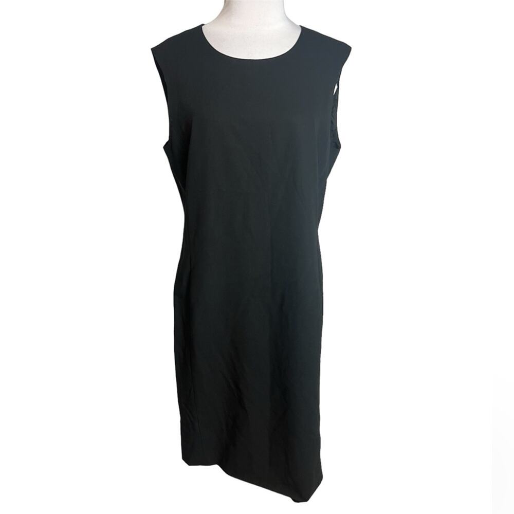 Max Mara black wool sheath dress black Sz 12